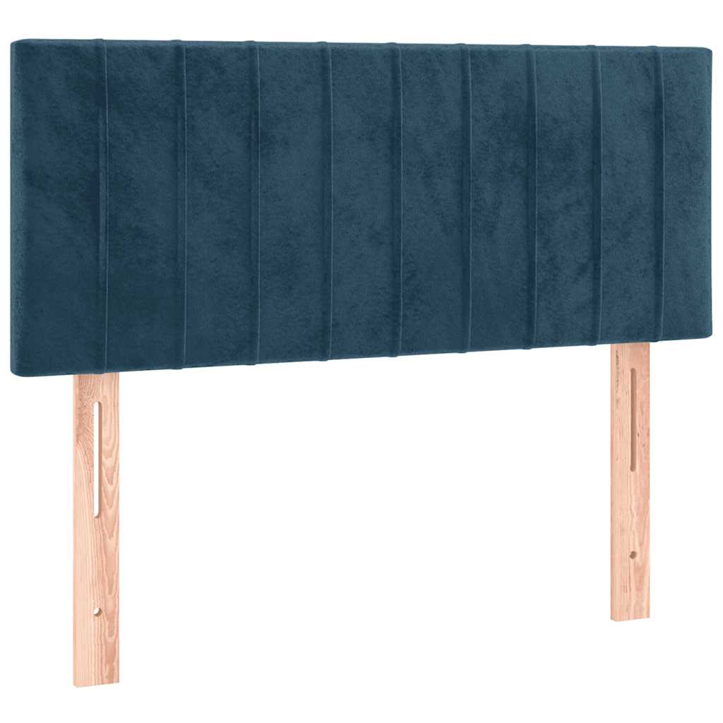 Krevet box spring s madracem LED tamnoplavi 120x200 cm baršun