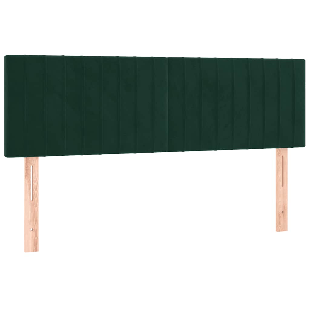 Krevet box spring s madracem LED tamnozeleni 140x190 cm baršun