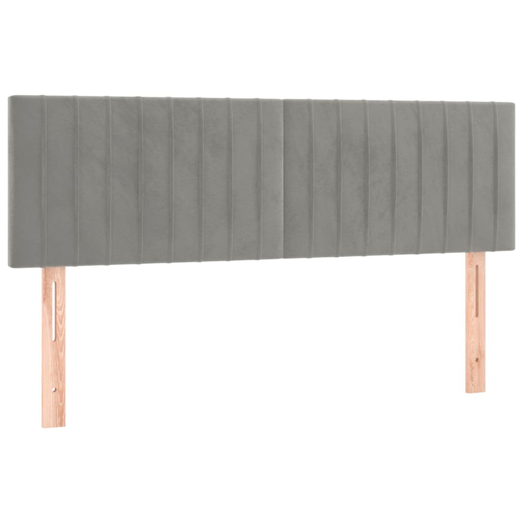 Krevet box spring s madracem LED svjetlosivi 140x200 cm baršun