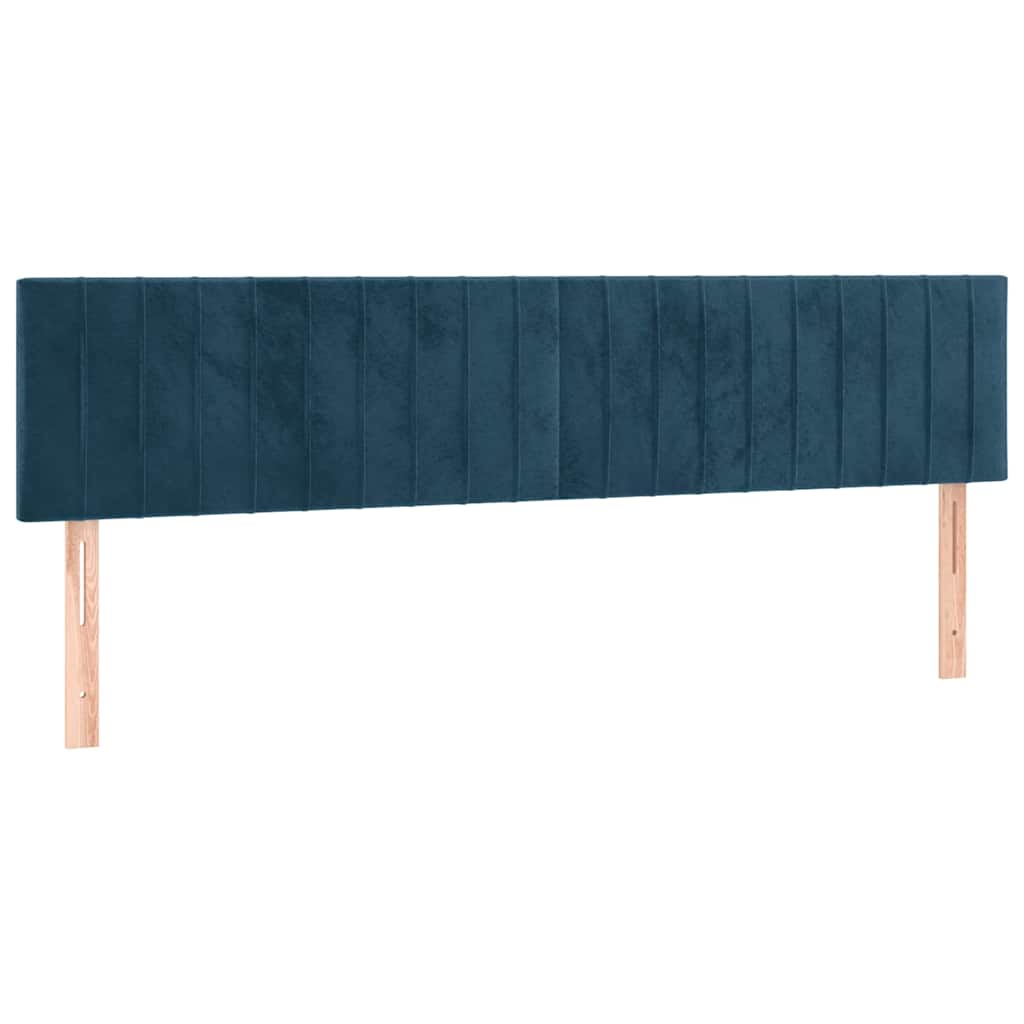 Krevet box spring s madracem LED tamnoplavi 180x200 cm baršun