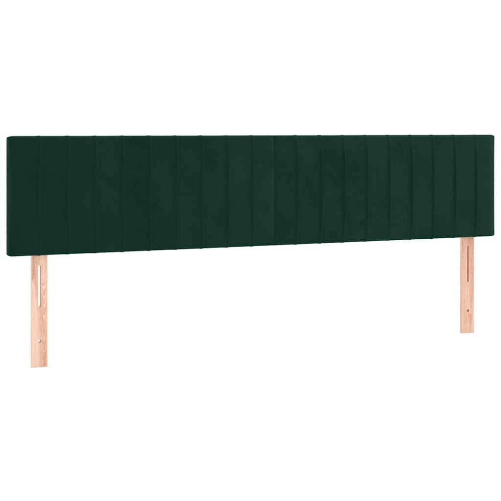 Krevet box spring s madracem LED tamnozeleni 200x200 cm baršun