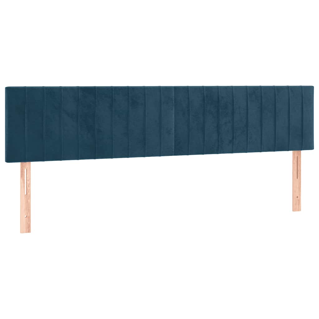 Krevet box spring s madracem LED tamnoplavi 200x200 cm baršun