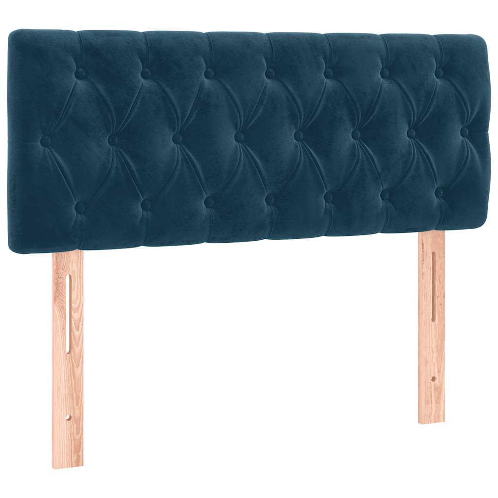 Krevet box spring s madracem LED tamnoplavi 90x190 cm baršun