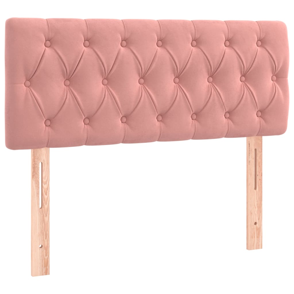 Krevet box spring s madracem LED ružičasti 90x190 cm baršunasti
