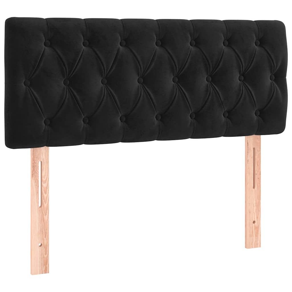 Krevet box spring s madracem LED crni 120 x 200 cm baršun