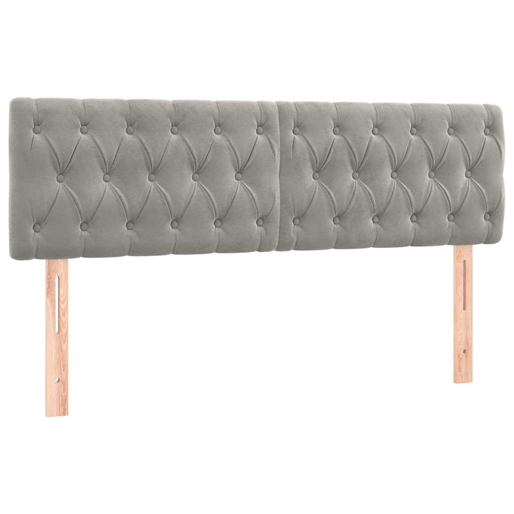 Krevet box spring s madracem LED svjetlosivi 160x200 cm baršun
