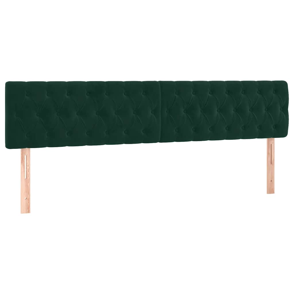 Krevet box spring s madracem LED tamnozeleni 180x200 cm baršun