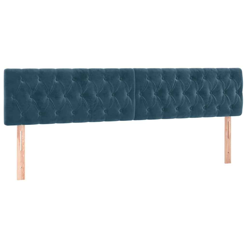 Krevet box spring s madracem LED tamnoplavi 180x200 cm baršun