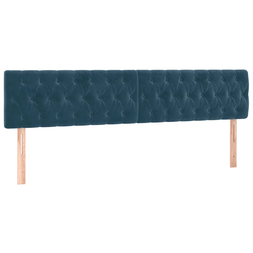 Krevet box spring s madracem LED tamnoplavi 200x200 cm baršun