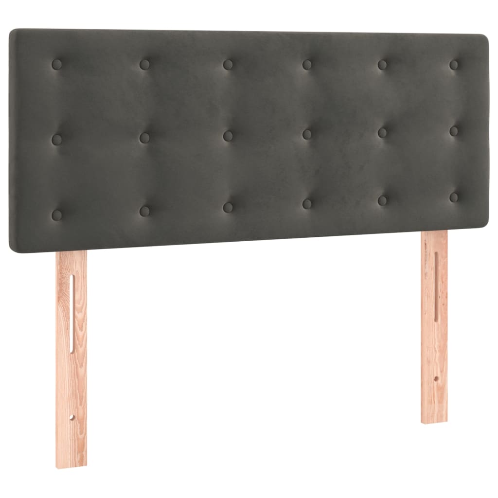 Krevet box spring s madracem LED tamnosivi 80 x 200 cm baršun