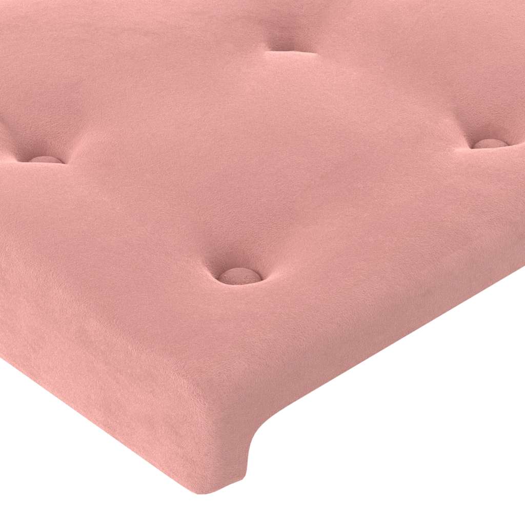 Krevet box spring s madracem LED ružičasti 80x200 cm baršunasti