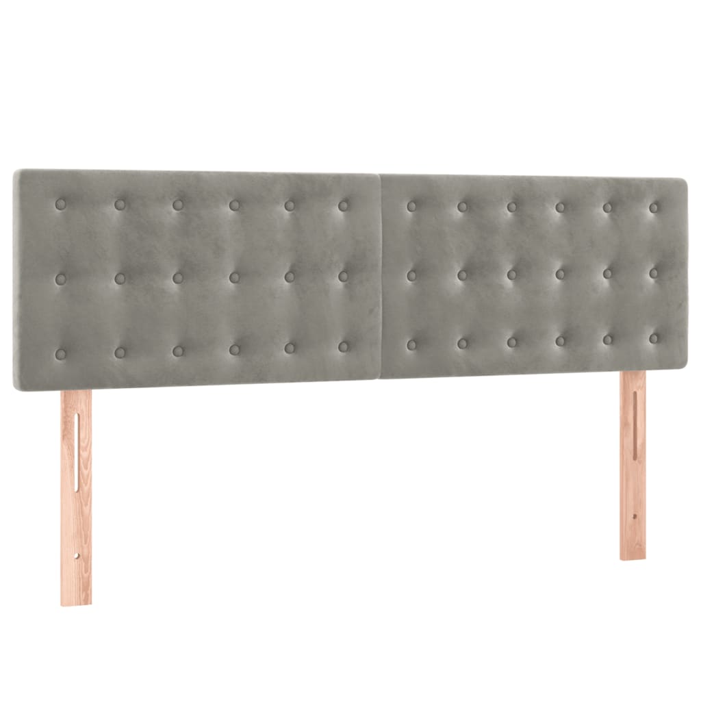 Krevet box spring s madracem LED svjetlosivi 140x190 cm baršun