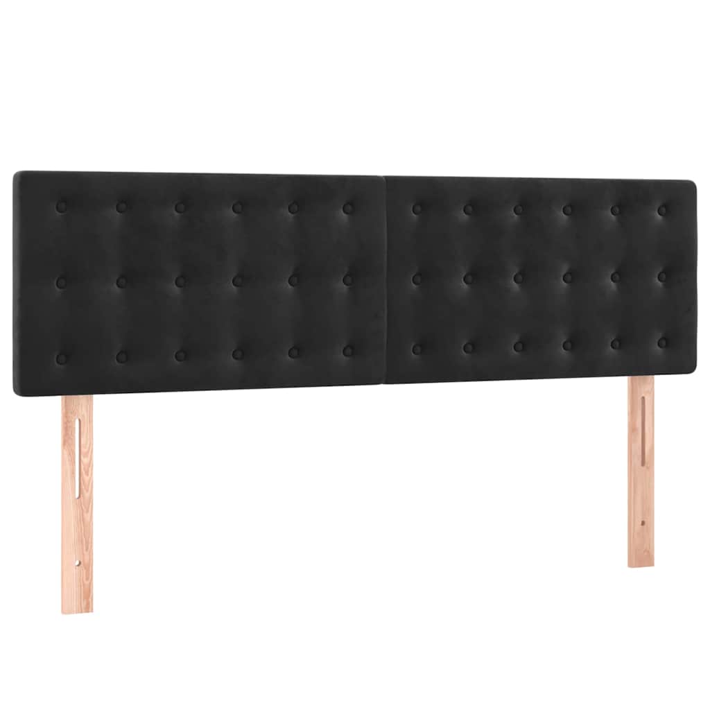 Krevet box spring s madracem LED crni 140x190 cm baršun