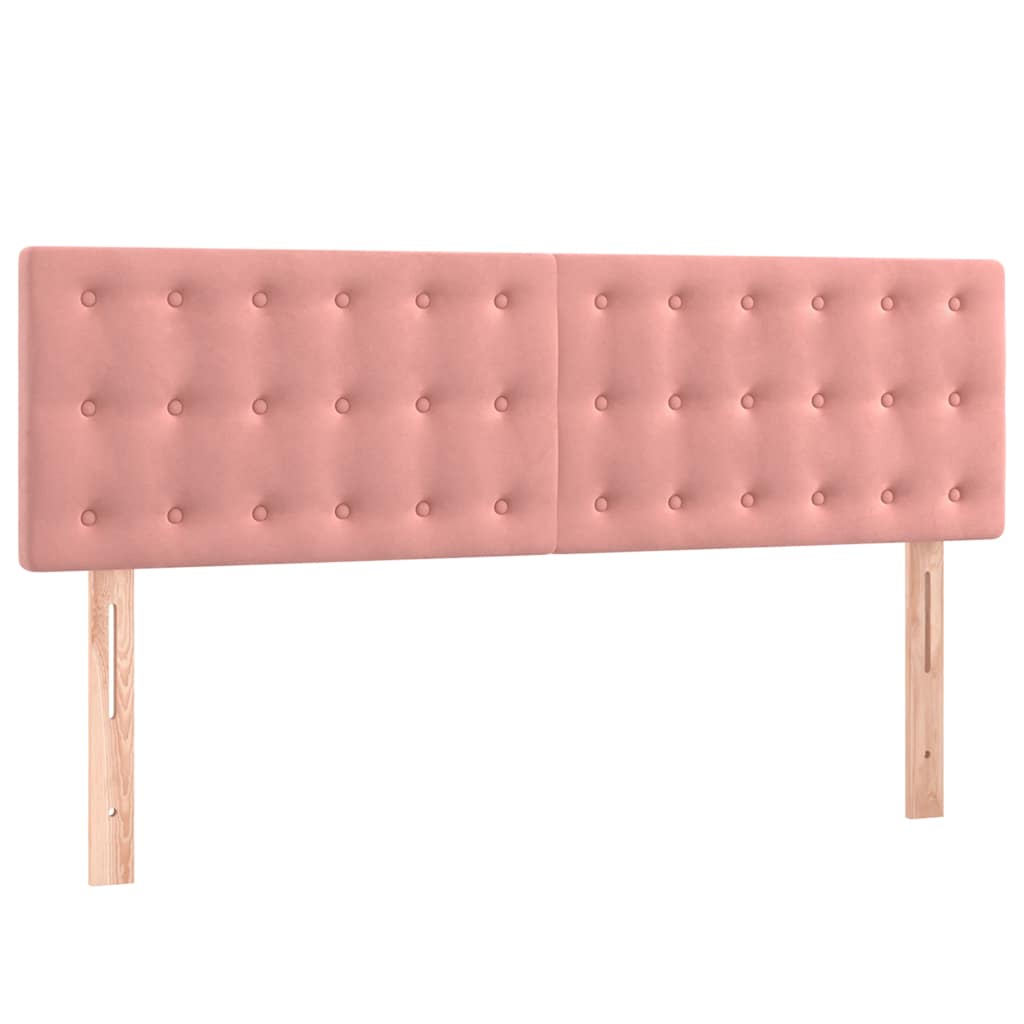 Krevet box spring s madracem LED ružičasti 140x190cm baršunasti