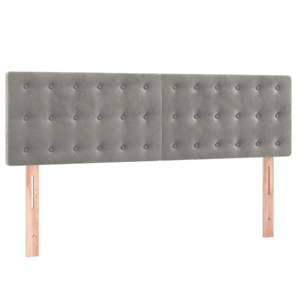 Krevet box spring s madracem LED svjetlosivi 140x200 cm baršun