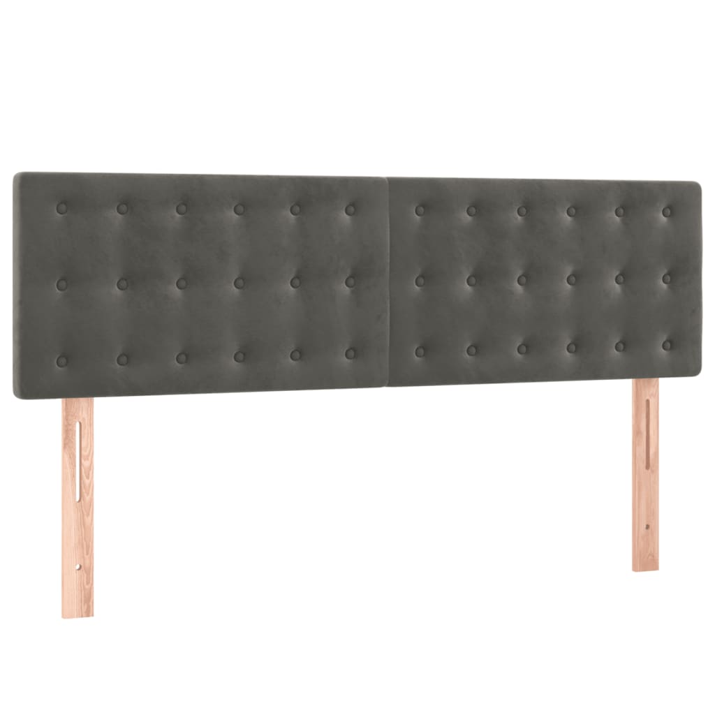 Krevet box spring s madracem LED tamnosivi 140x200 cm baršun