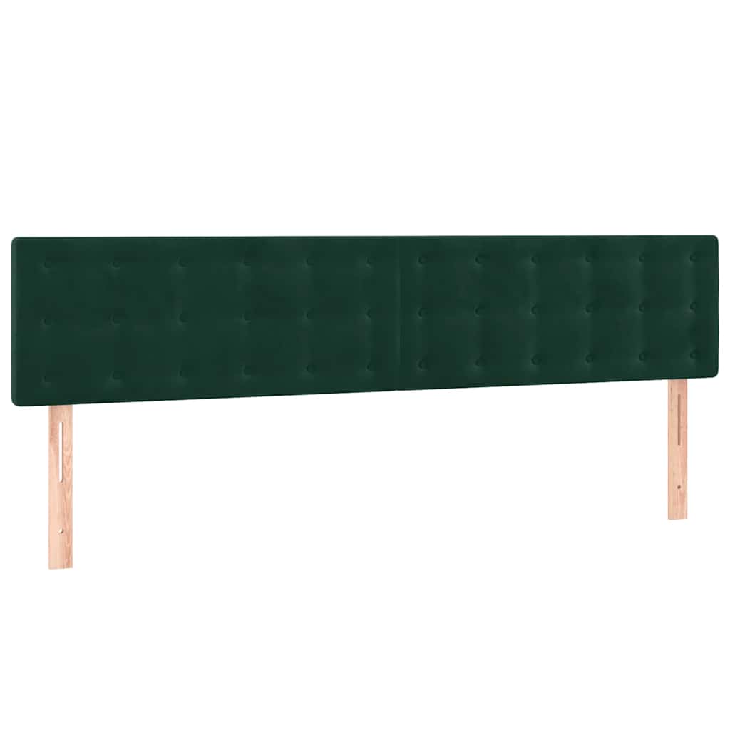 Krevet box spring s madracem LED tamnozeleni 160x200 cm baršun