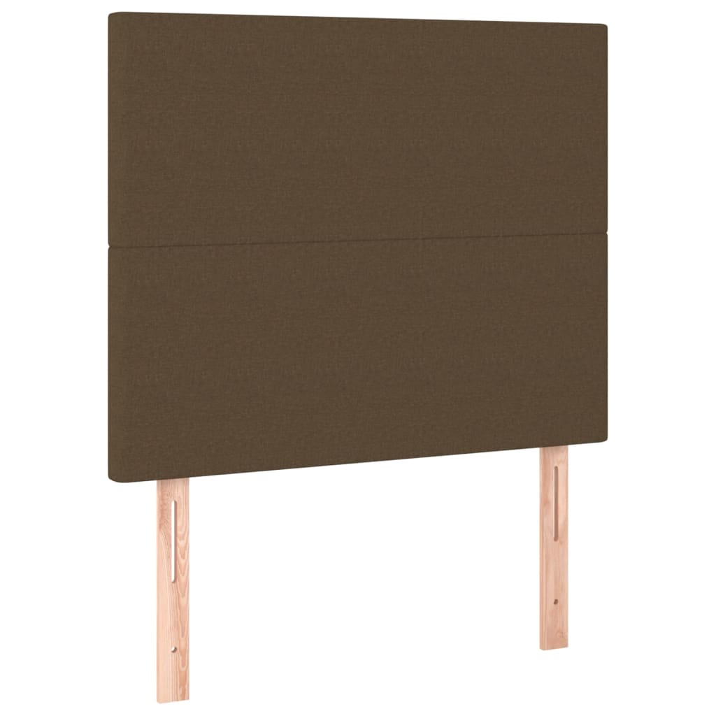 Krevet box spring s madracem LED tamnosmeđi 80 x 200 cm tkanina