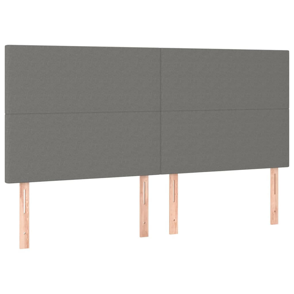 Krevet box spring s madracem LED tamnosivi 160x200 cm tkanina