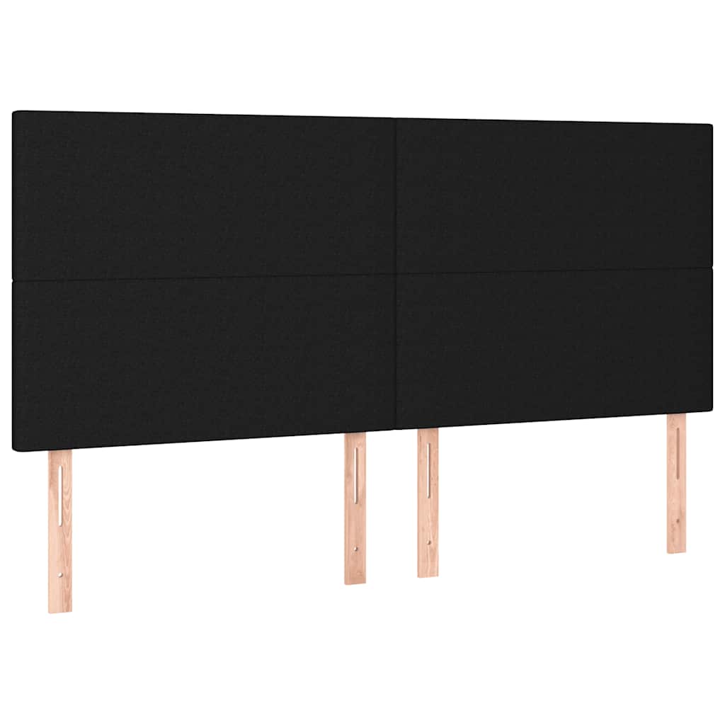 Krevet box spring s madracem LED crni 180x200 cm od tkanine
