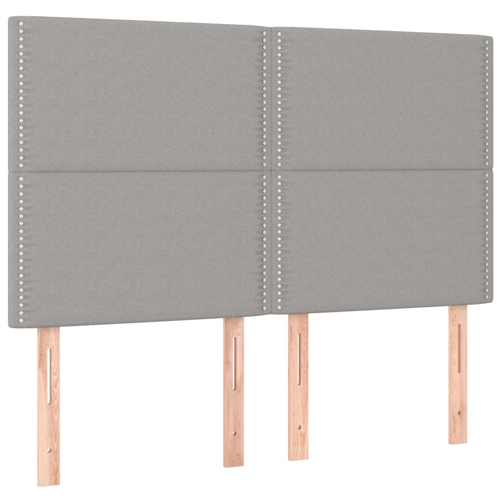 Krevet box spring s madracem LED svjetlosivi 140x200 cm tkanina