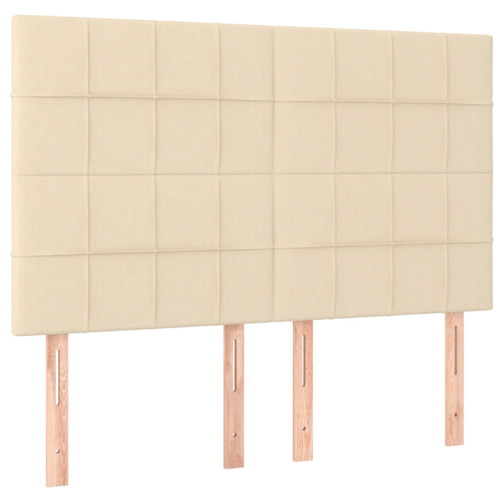 Krevet box spring s madracem LED krem 140x190 cm od tkanine