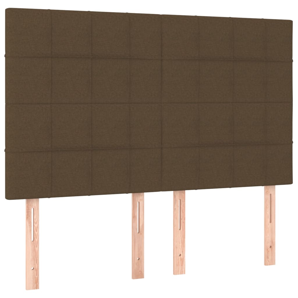Krevet box spring s madracem LED tamnosmeđi 140x200 cm tkanina