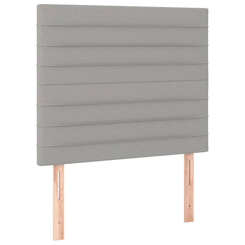Krevet box spring s madracem LED svjetlosivi 80x200 cm tkanina