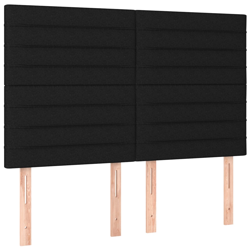 Krevet box spring s madracem LED crni 140x200 cm od tkanine