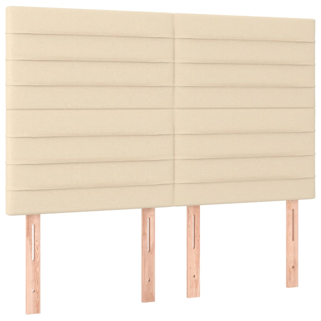 Krevet box spring s madracem LED krem 140x200 cm od tkanine