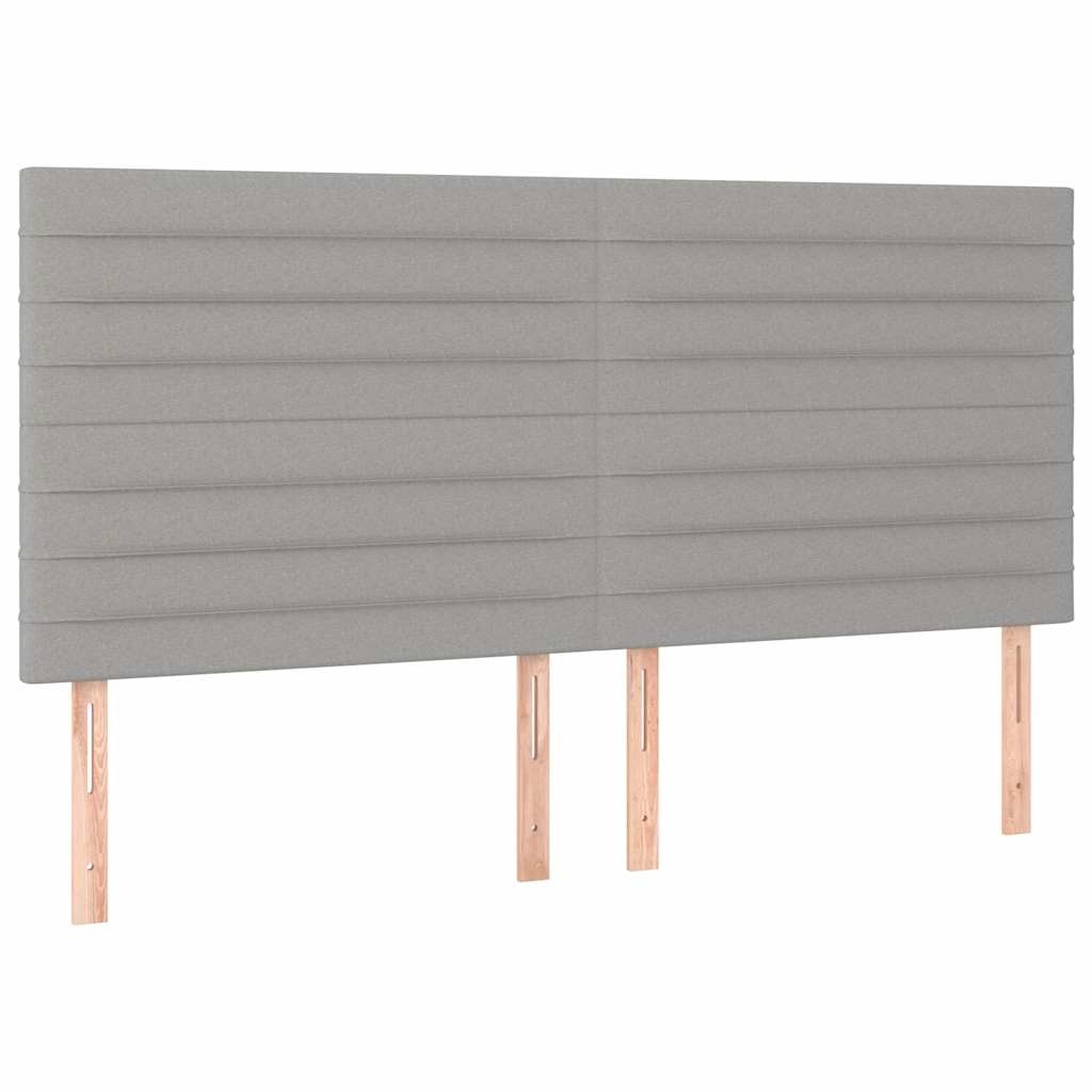 Krevet box spring s madracem LED svjetlosivi 160x200 cm tkanina