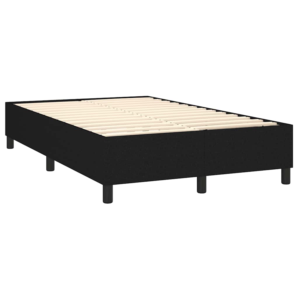 Krevet box spring s madracem LED crni 120 x 200 cm od tkanine