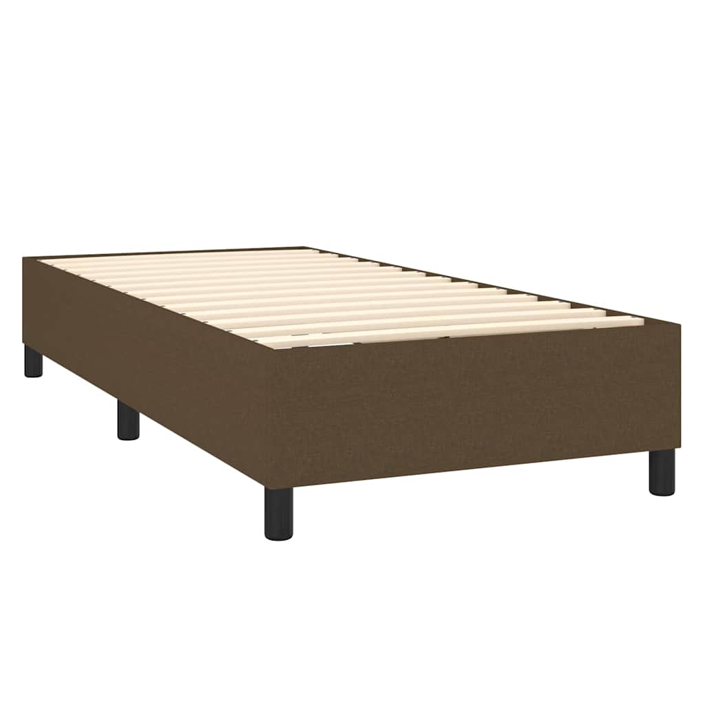 Krevet box spring s madracem LED tamnosmeđi 90x190 cm tkanina