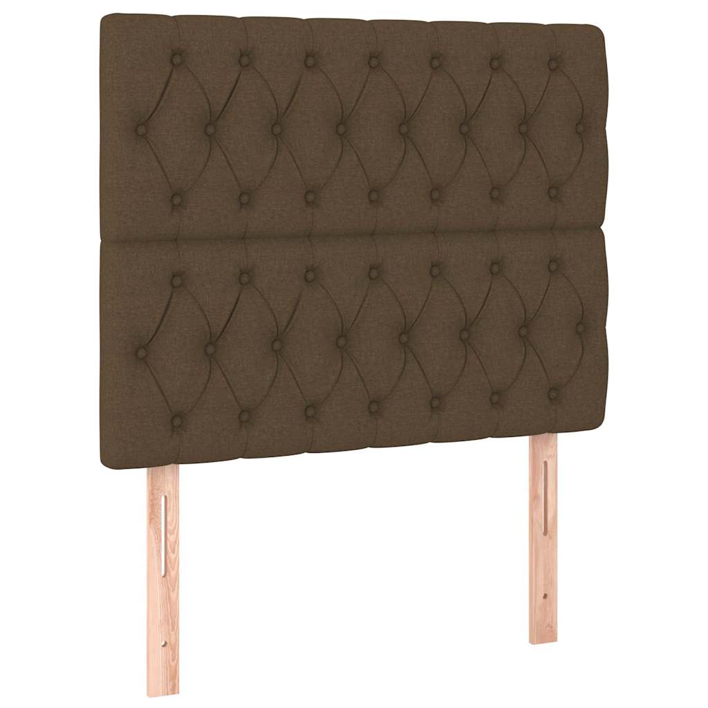 Krevet box spring s madracem LED tamnosmeđi 90x190 cm tkanina