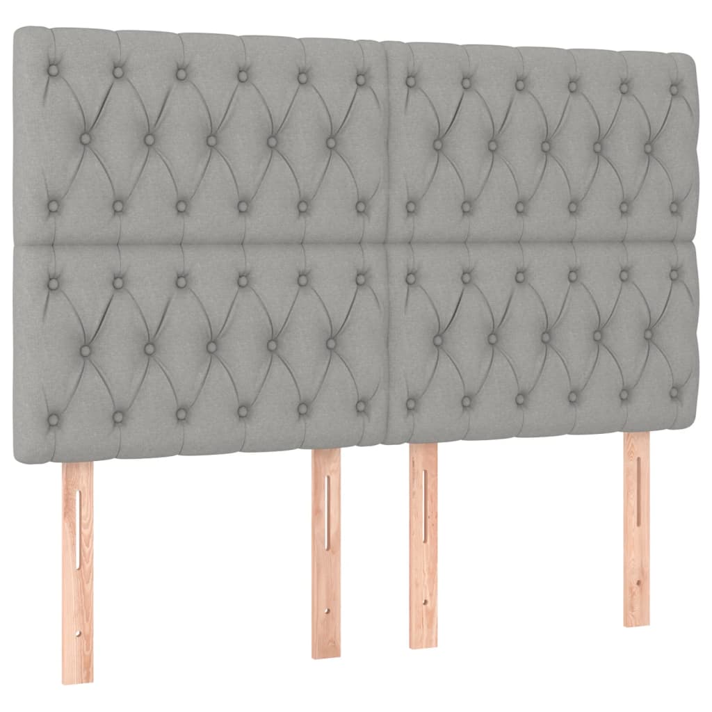 Krevet box spring s madracem LED svjetlosivi 160x200 cm tkanina