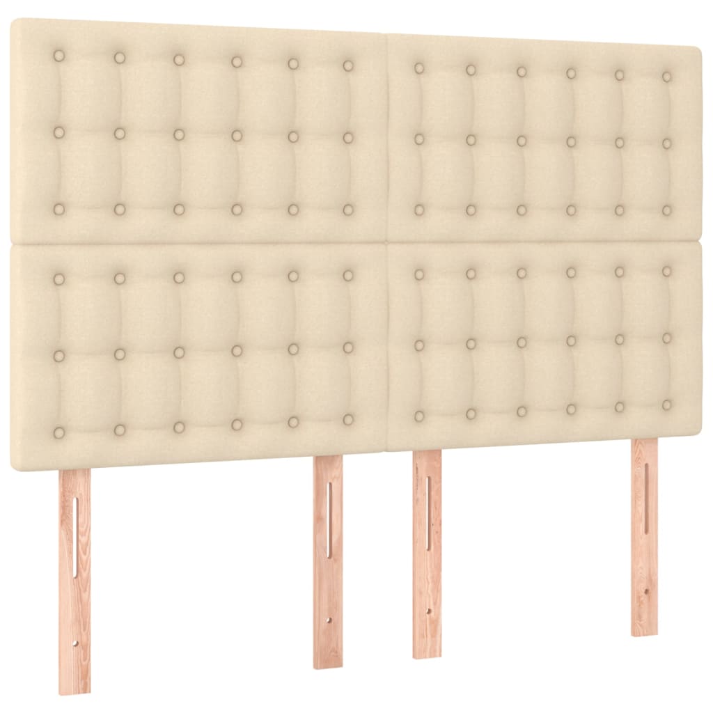 Krevet box spring s madracem LED krem 140x190 cm od tkanine