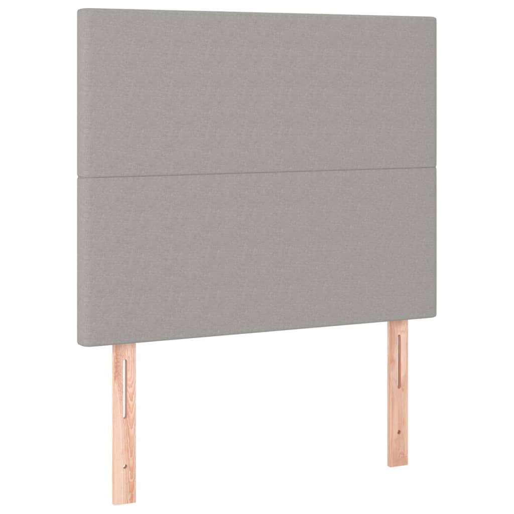 Krevet box spring s madracem LED svjetlosivi 120x200 cm tkanina
