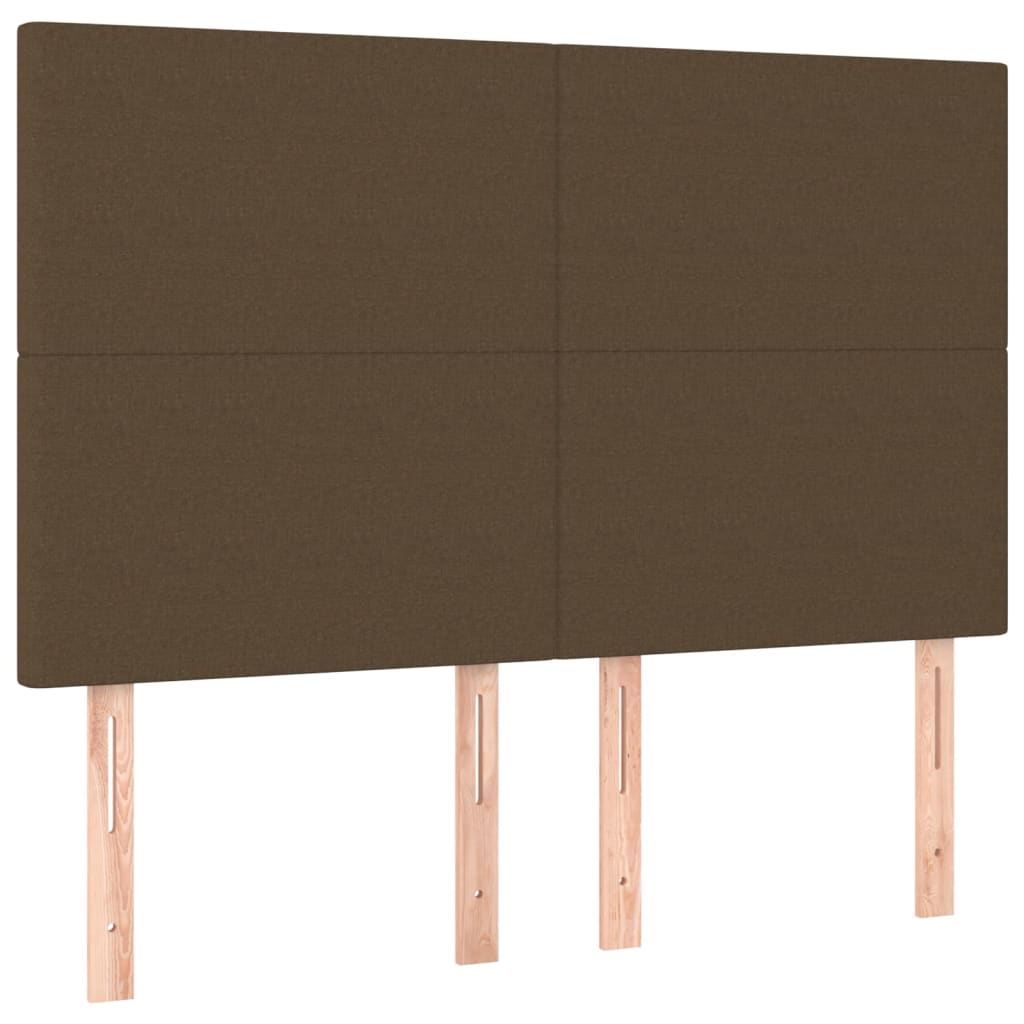 Krevet box spring s madracem LED tamnosmeđi 140x190 cm tkanina
