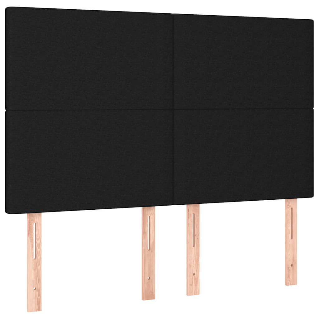 Krevet box spring s madracem LED crni 140x200 cm od tkanine