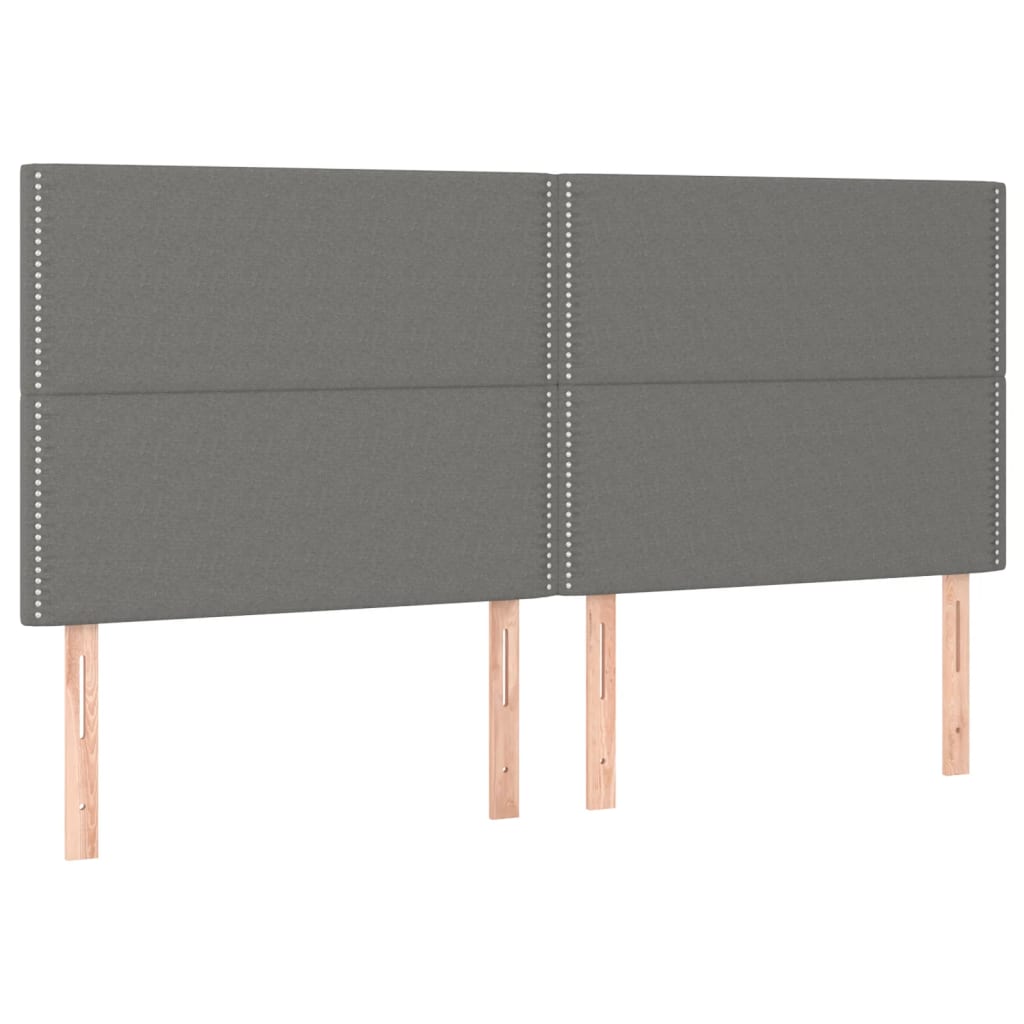 Krevet box spring s madracem LED tamnosivi 200x200 cm tkanina
