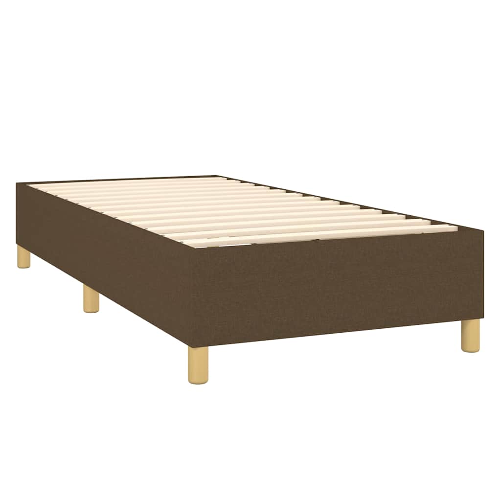 Krevet box spring s madracem LED tamnosmeđi 90x190 cm tkanina
