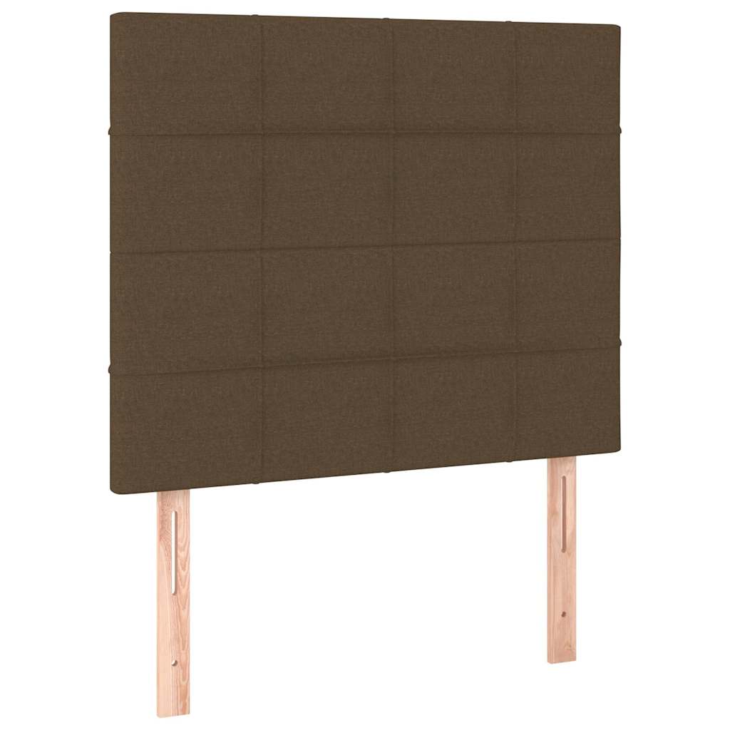 Krevet box spring s madracem LED tamnosmeđi 90x190 cm tkanina