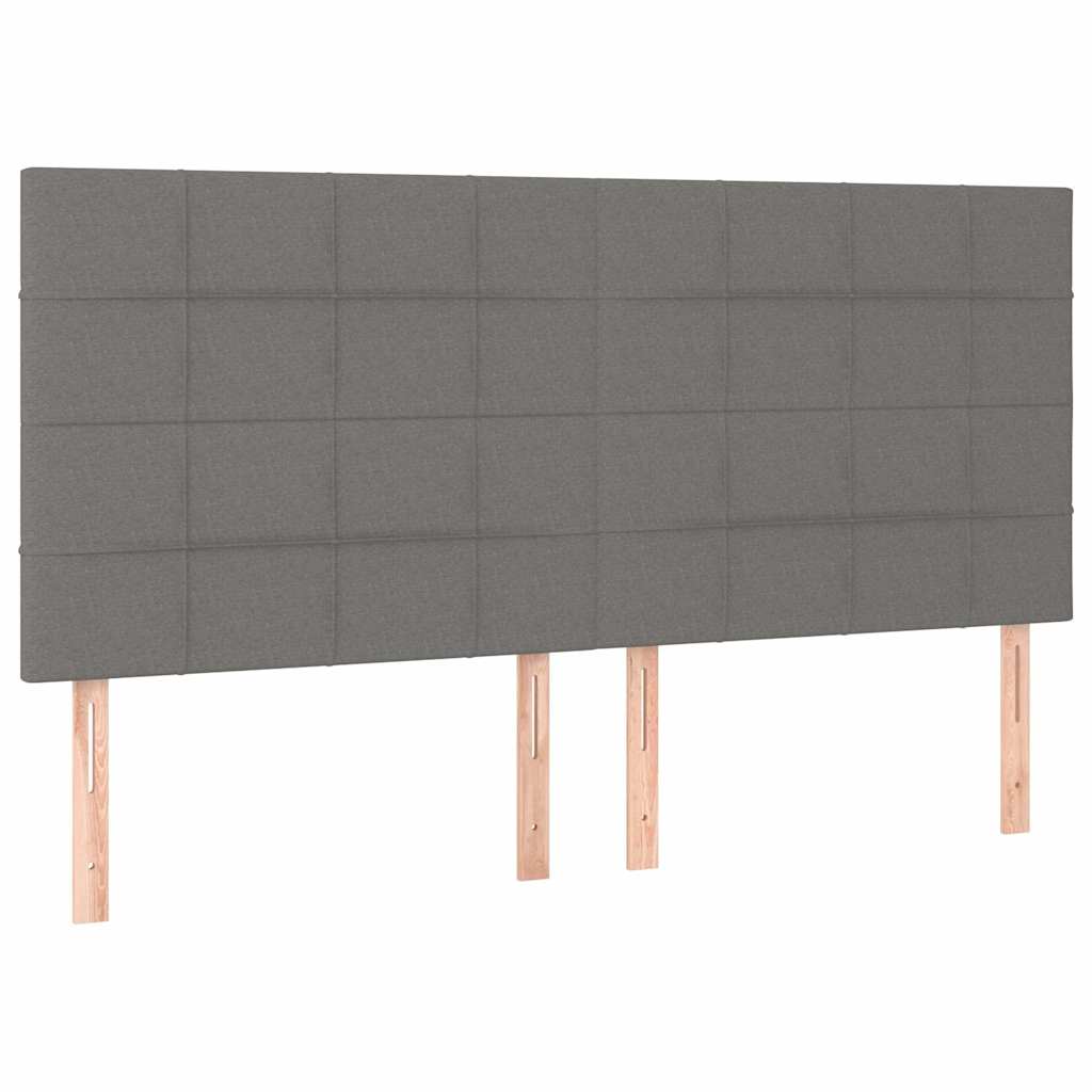 Krevet box spring s madracem LED tamnosivi 200x200 cm tkanina