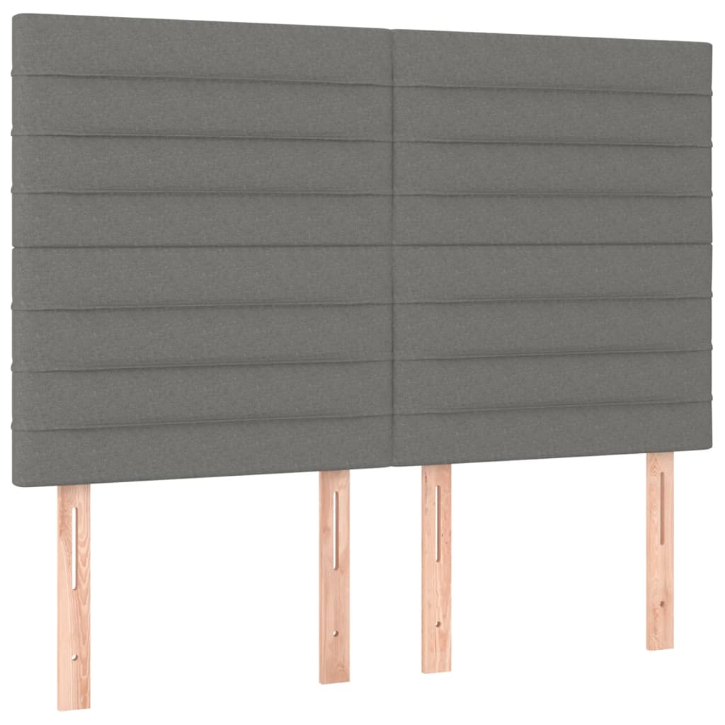 Krevet box spring s madracem LED tamnosivi 140x200 cm tkanina