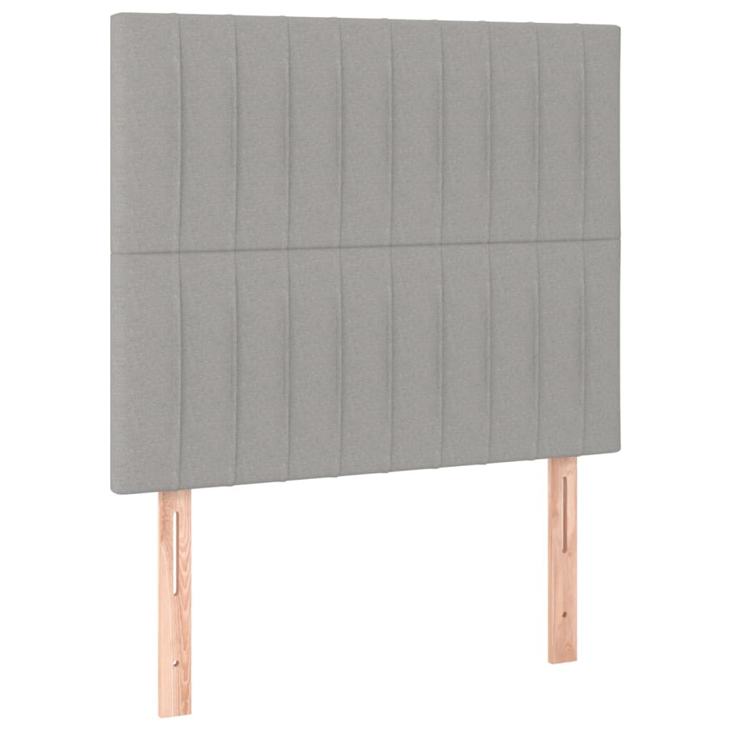 Krevet box spring s madracem LED svjetlosivi 100x200 cm tkanina