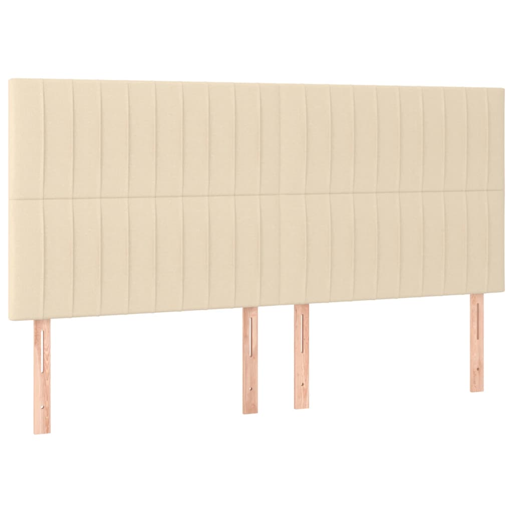 Krevet box spring s madracem LED krem 160x200 cm od tkanine