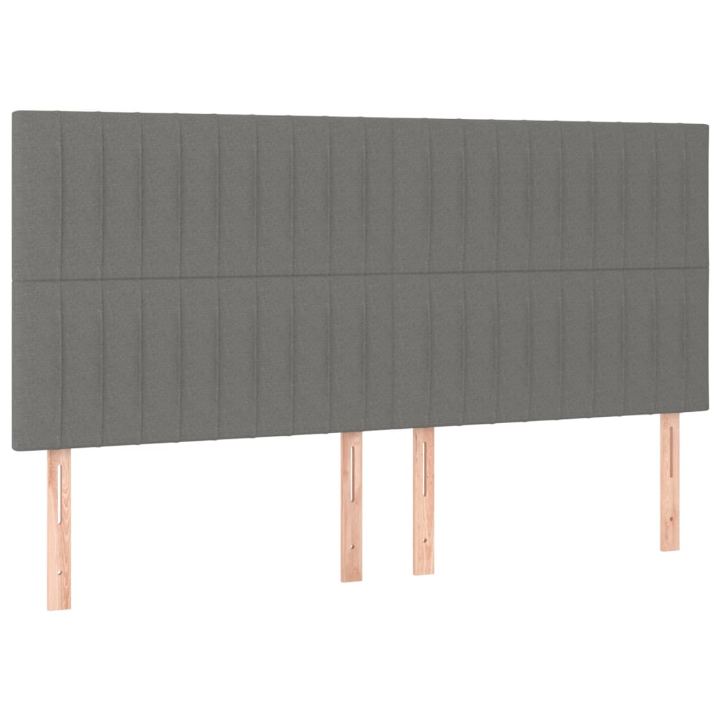 Krevet box spring s madracem LED tamnosivi 180x200 cm tkanina