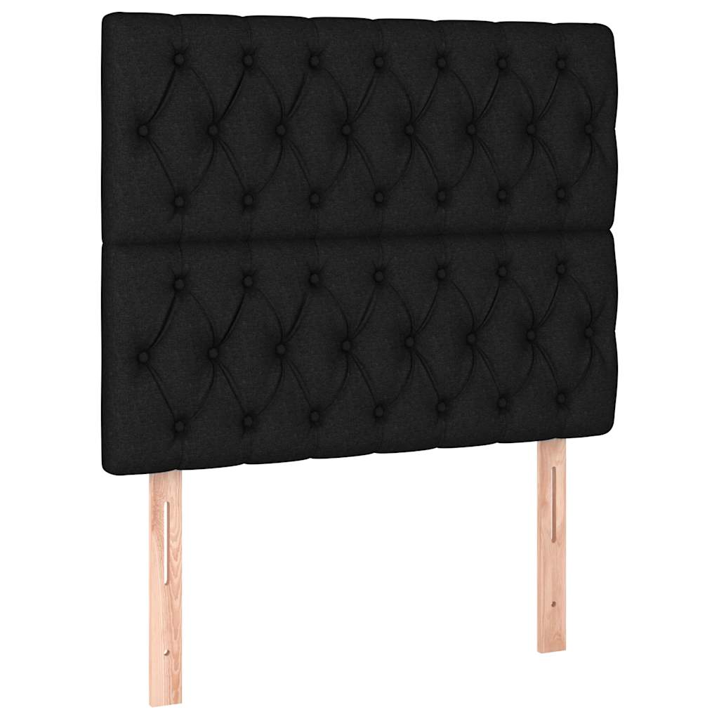 Krevet box spring s madracem LED crni 120 x 200 cm od tkanine