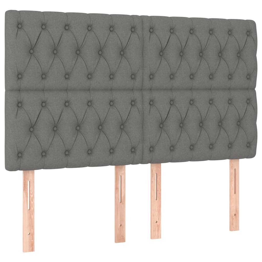 Krevet box spring s madracem LED tamnosivi 140x200 cm tkanina