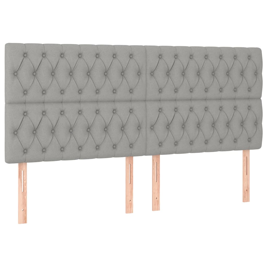 Krevet box spring s madracem LED svjetlosivi 180x200 cm tkanina